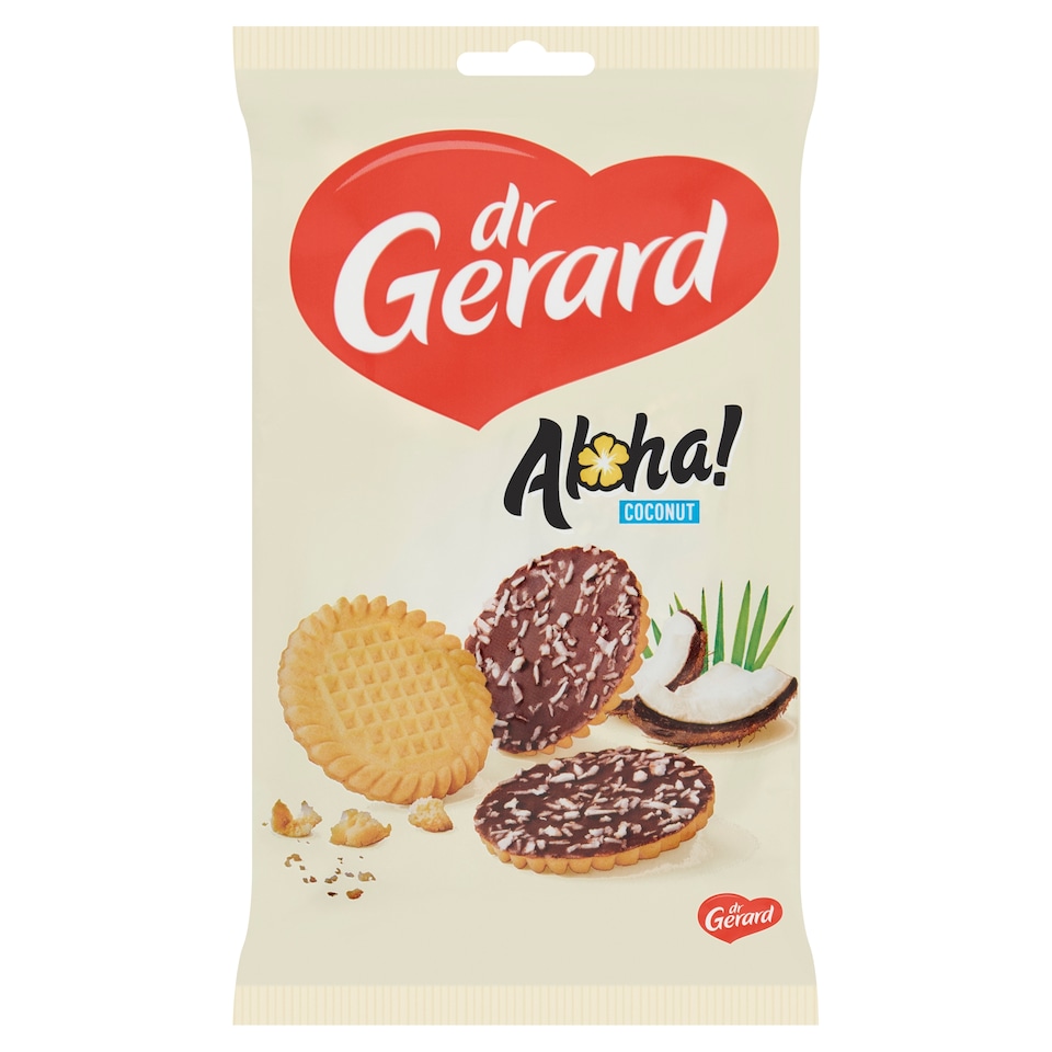Dr Gerard Aloha Biscuits with Cocoa Glaze and Coconut Chips 160 g
