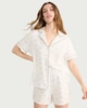 image 2 of F&F Pure Cotton Floral Print Revere Short Pyjama Set in Multi Green