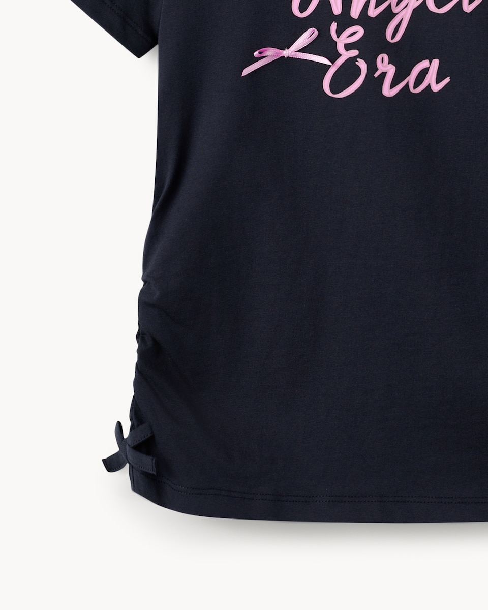 image 1 of F&F Girls Pure Cotton Angel T-Shirt in Navy