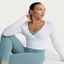 F&F Active ULTRASTRETCH Wrap Front Top in Cream