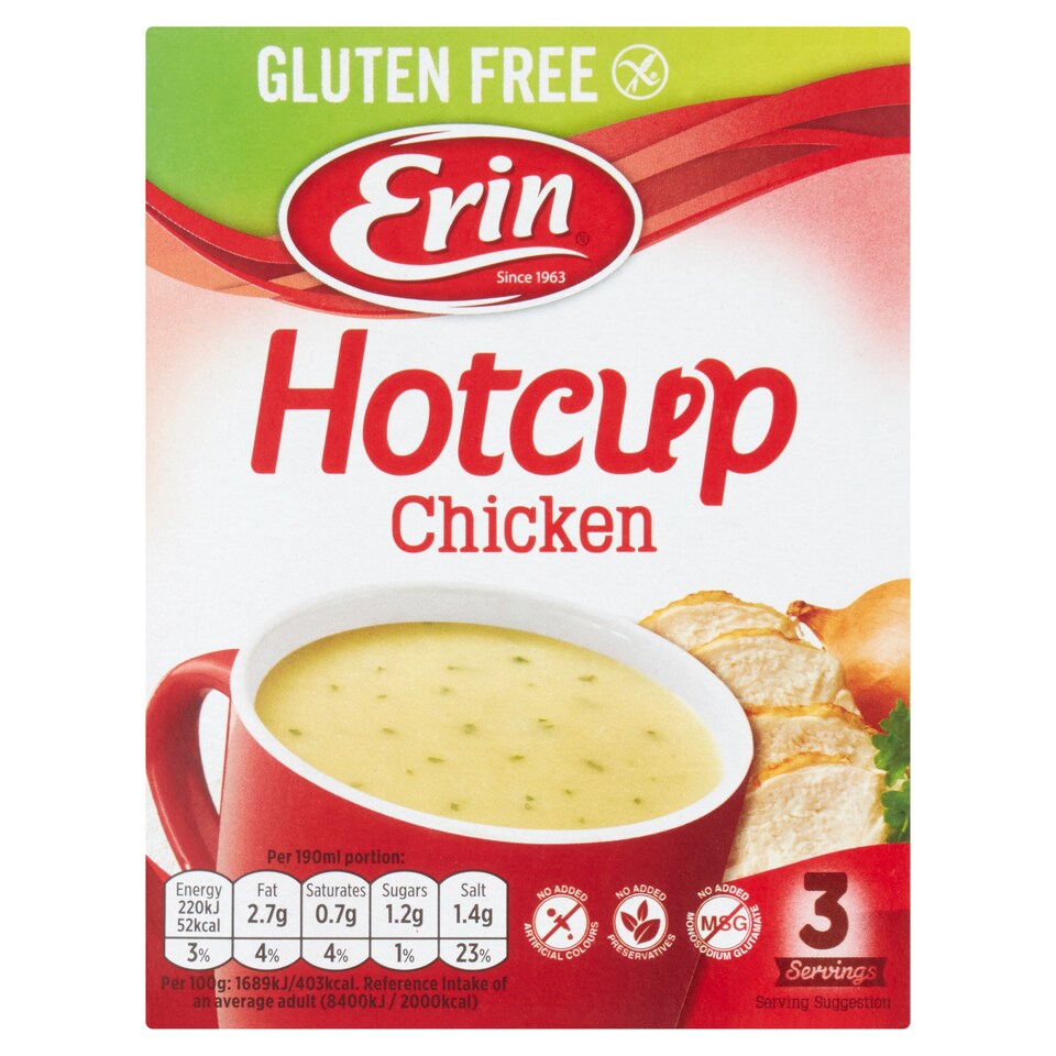 Erin Hotcup Chicken Soup Mix Gluten Free 39G
