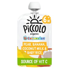 Piccolo Organic Pear, Banana, Coconut Milk & Baby Rice 100g