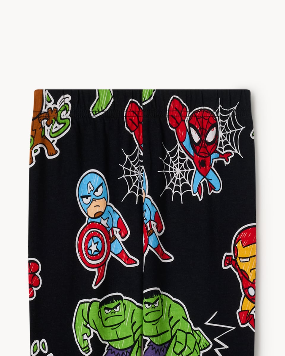 image 1 of Marvel Heroes Cotton Rich Pyjama Set in Grey