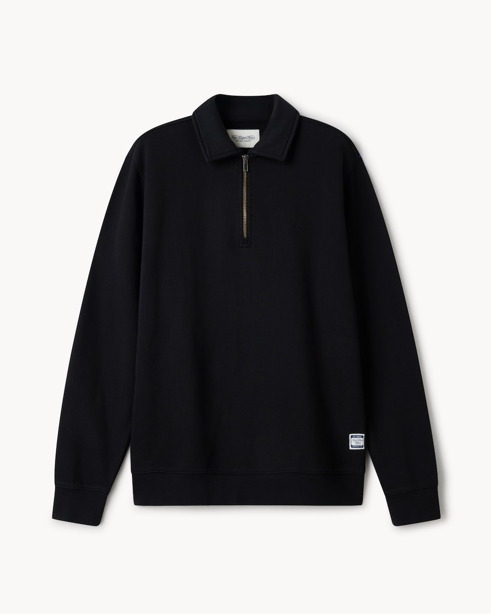 image 1 of RDA Pure Cotton Half Zip Sweatshirt in Black