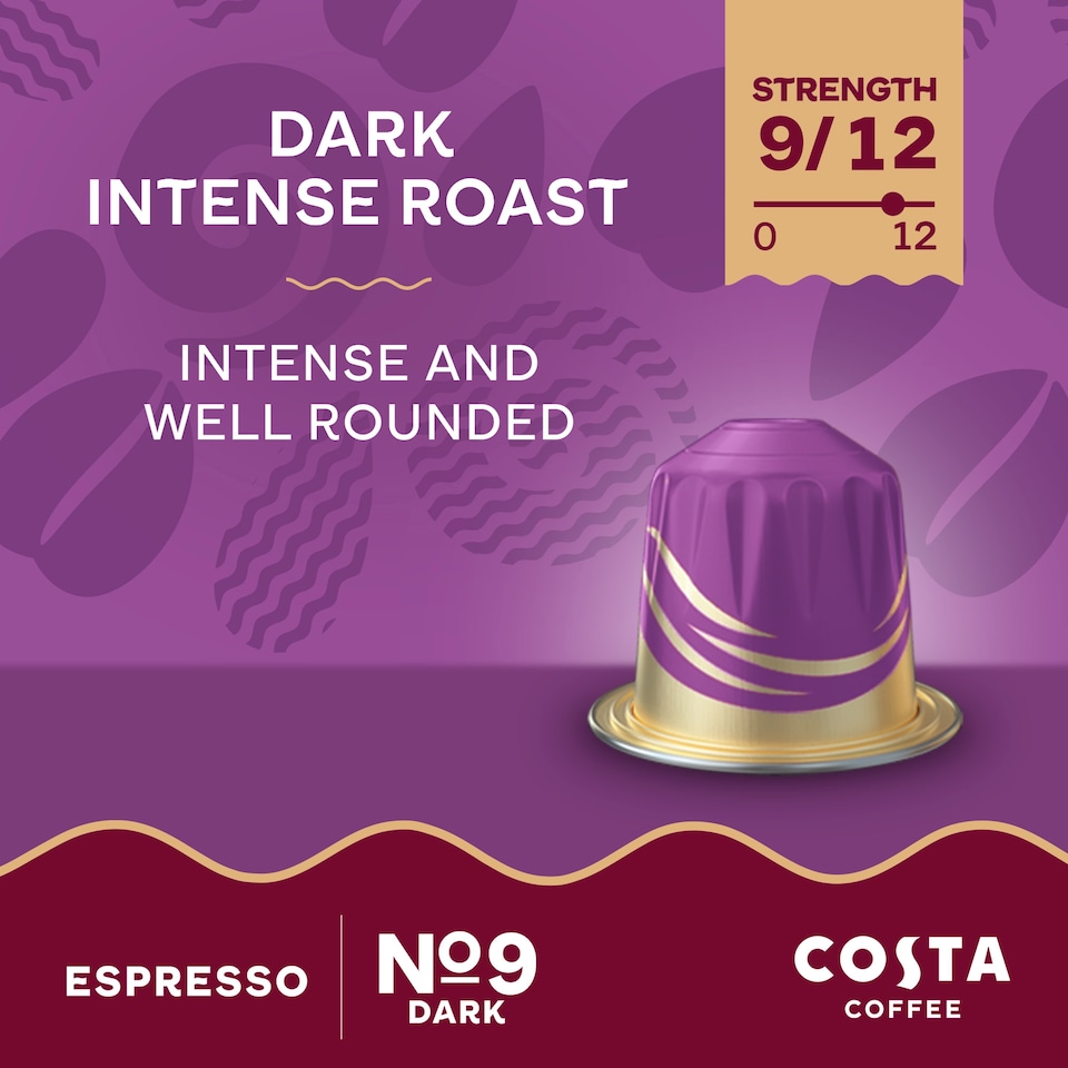 image 1 of Costa Coffee Dark Intense Roast Coffee Capsules 10 Pack 52g