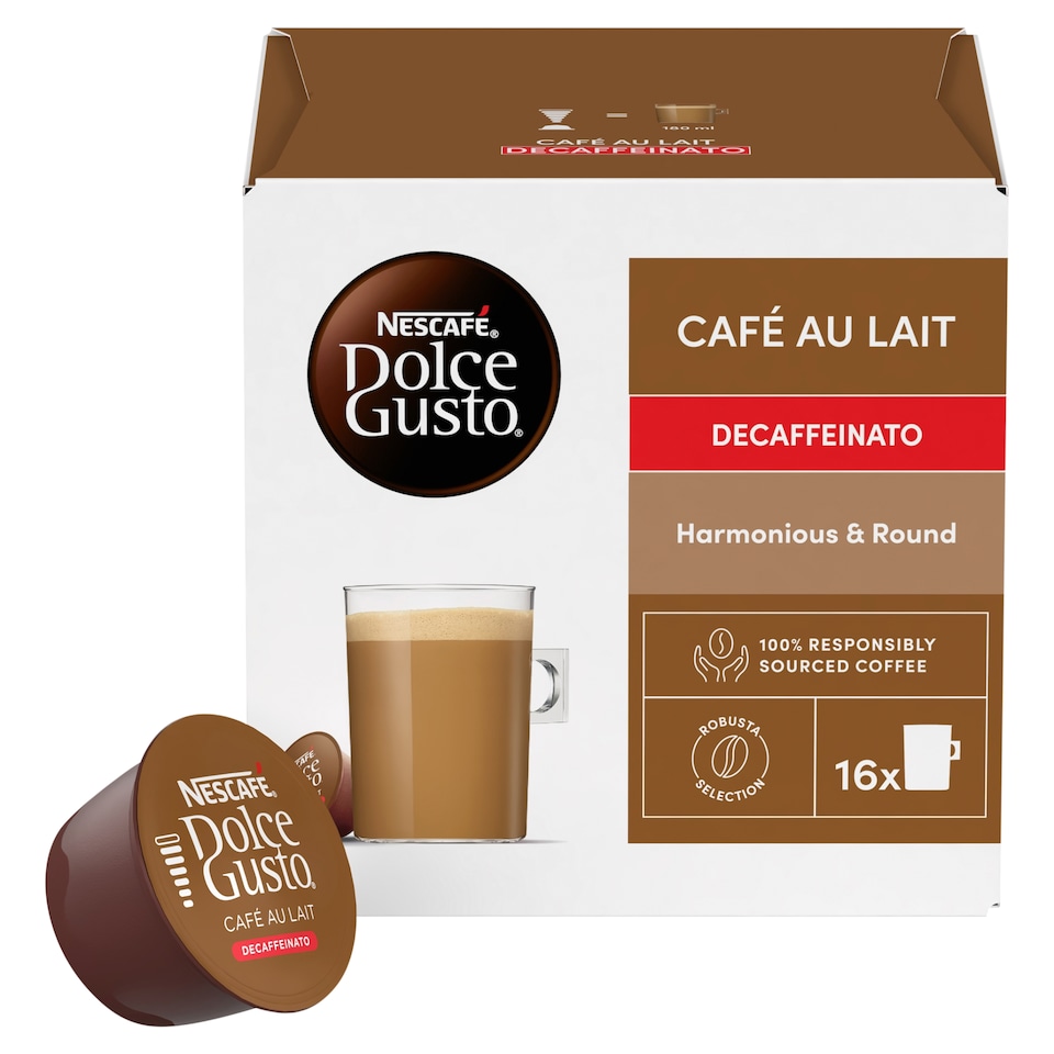 image 1 of Nescafe Dolce Gusto Café Au Lait Decaff Coffee Pods x16 160g