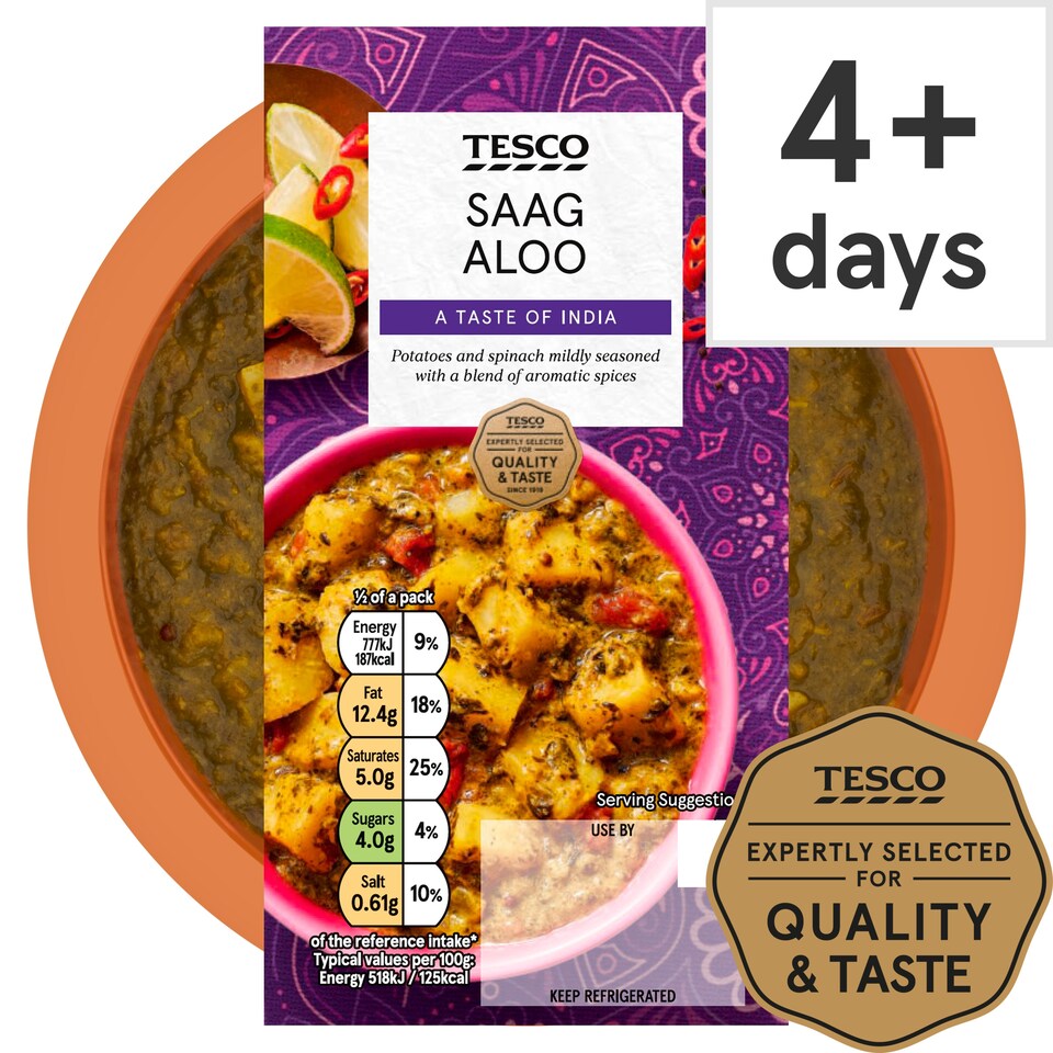 Tesco Indian Saag Aloo 300G