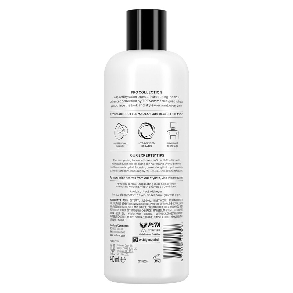 image 1 of Tresemme Keratin Smooth Conditioner 440Ml