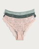 image 4 of F&F 3-Pack Floral Lace Brazilian Knickers  in Multi