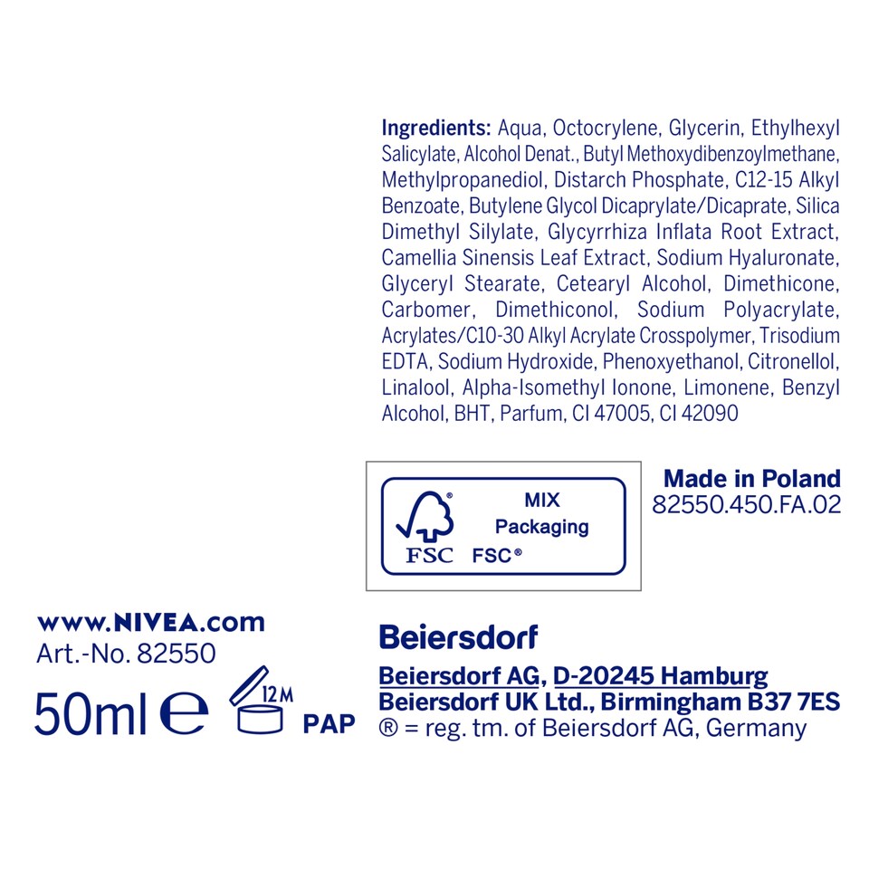 image 1 of Nivea Face Care Essential Urban Skin Day Cream 50Ml