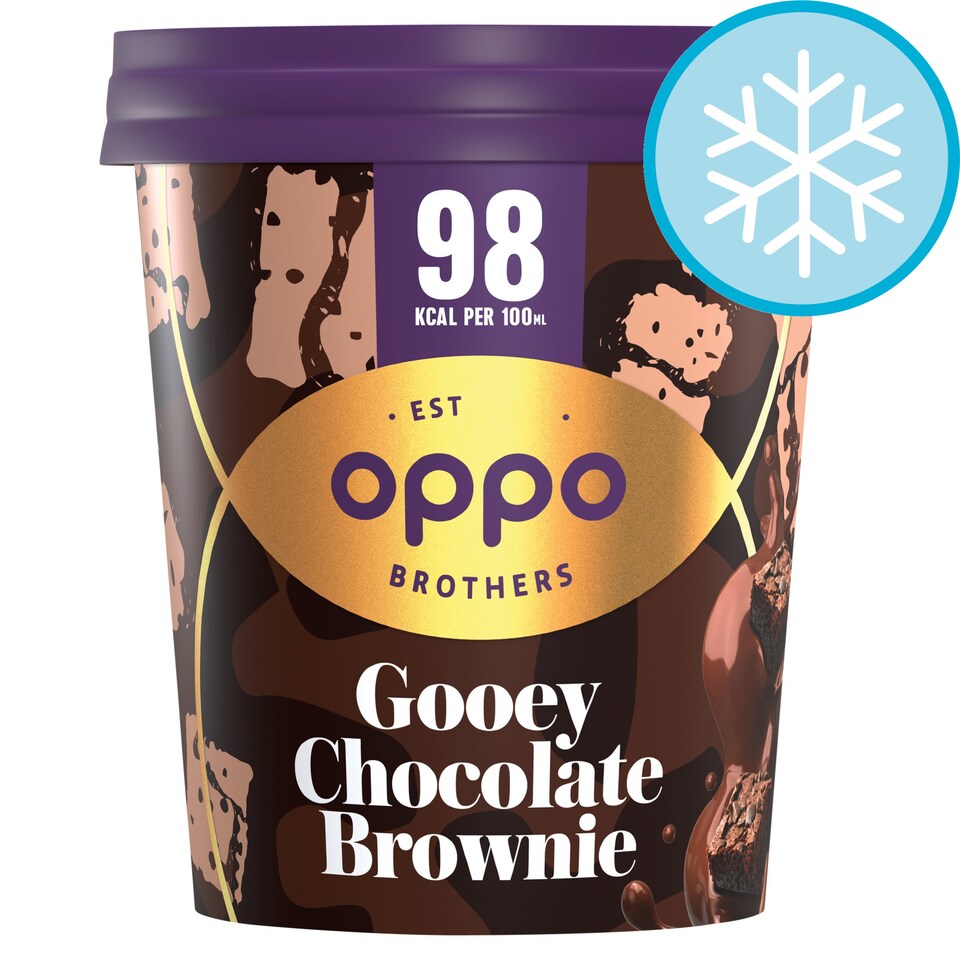 Oppo Gooey Chocolate Brownie Ice Cream 475Ml Tesco Groceries