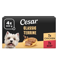 CESAR Wet Dog Food Classic Terrine with Chicken in Loaf 4 x 300g
