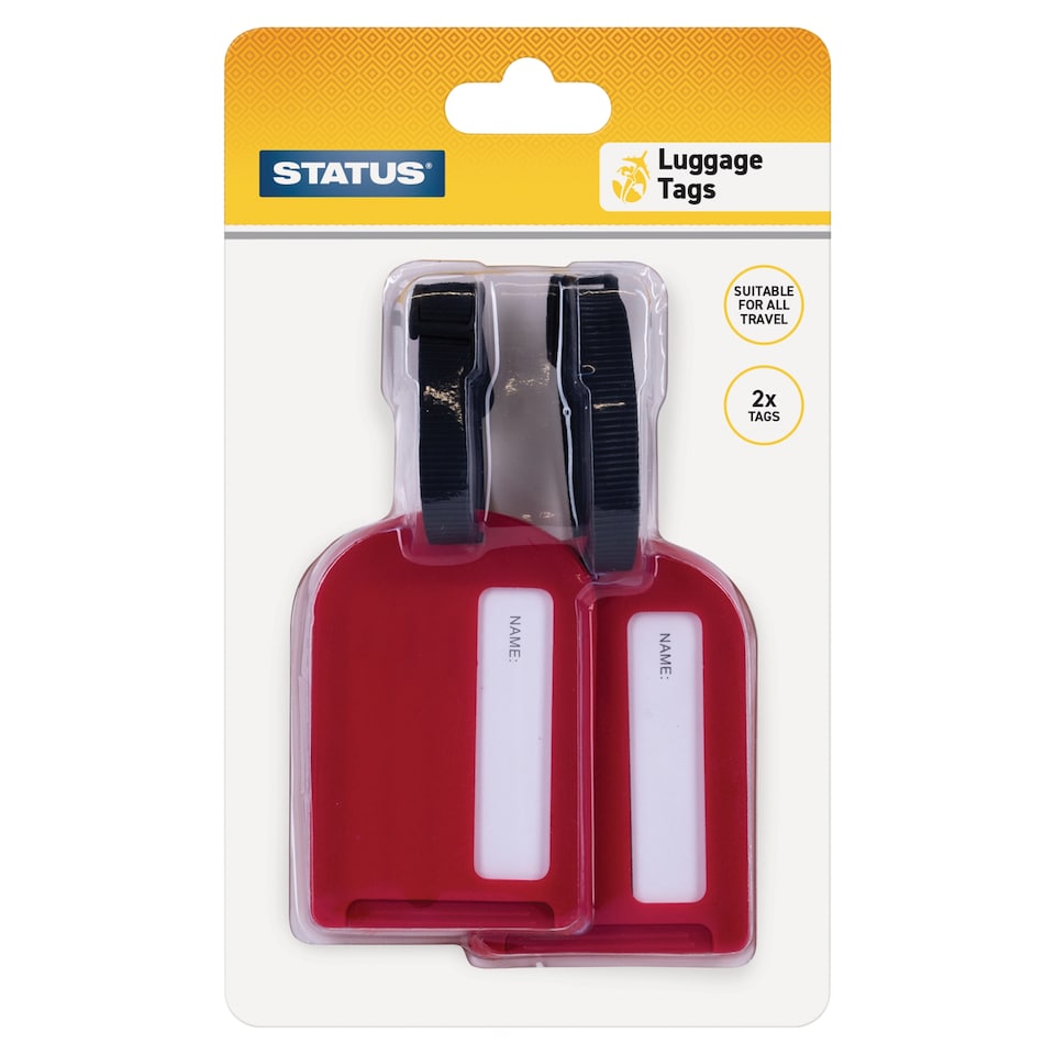 Status Red Luggage Tags x2