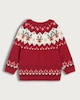 image 2 of F&F Baby Pure Cotton Knitted Reindeer Fair Isle Jumper in Red