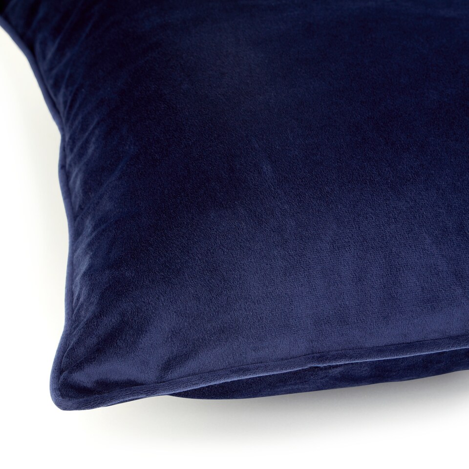 image 1 of Tesco Velour Cushion Navy