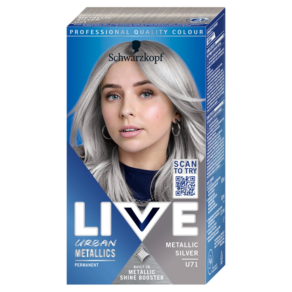 Obrázek 1 pro produkt Schwarzkopf Live Urban Metallics barva na vlasy Metalická stříbrná U71
