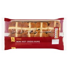 Tesco 8 Mini White Hot Cross Buns