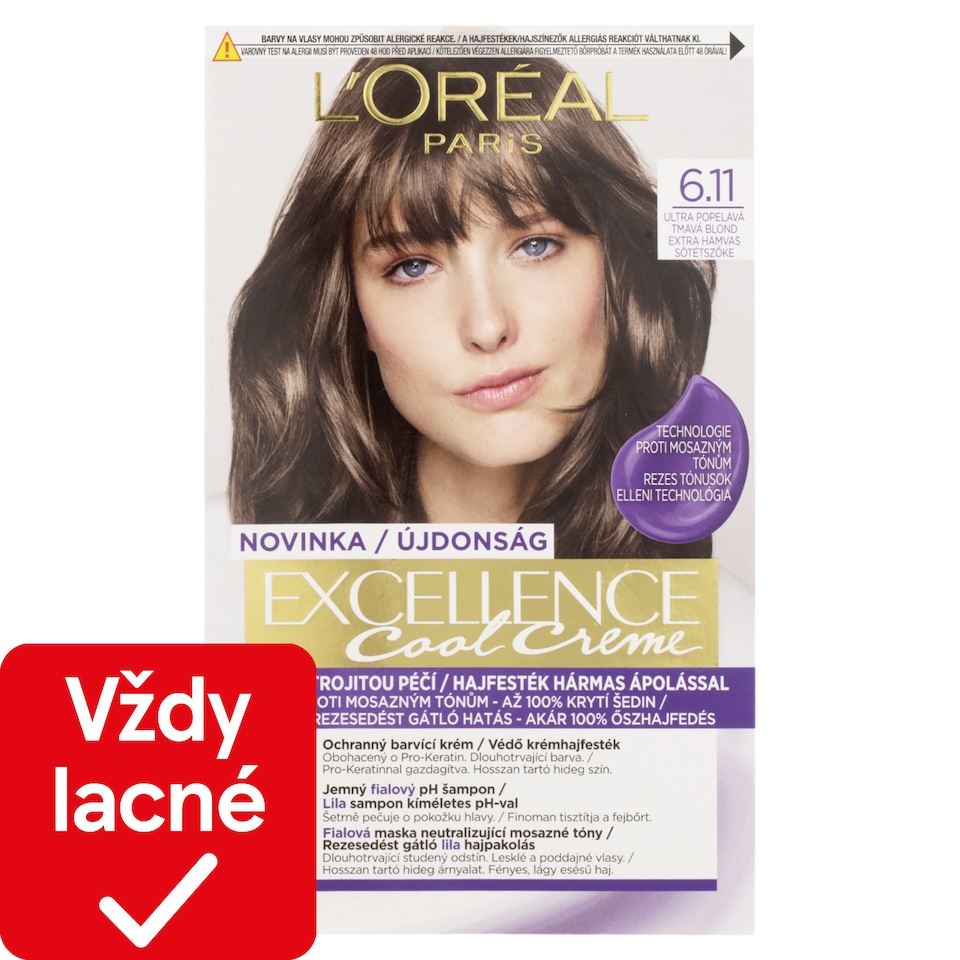 L'Oréal Paris Excellence Créme Hair dye 6 .11 Ultra Ashy Dark Blond 72 +48 +12 +60 ml