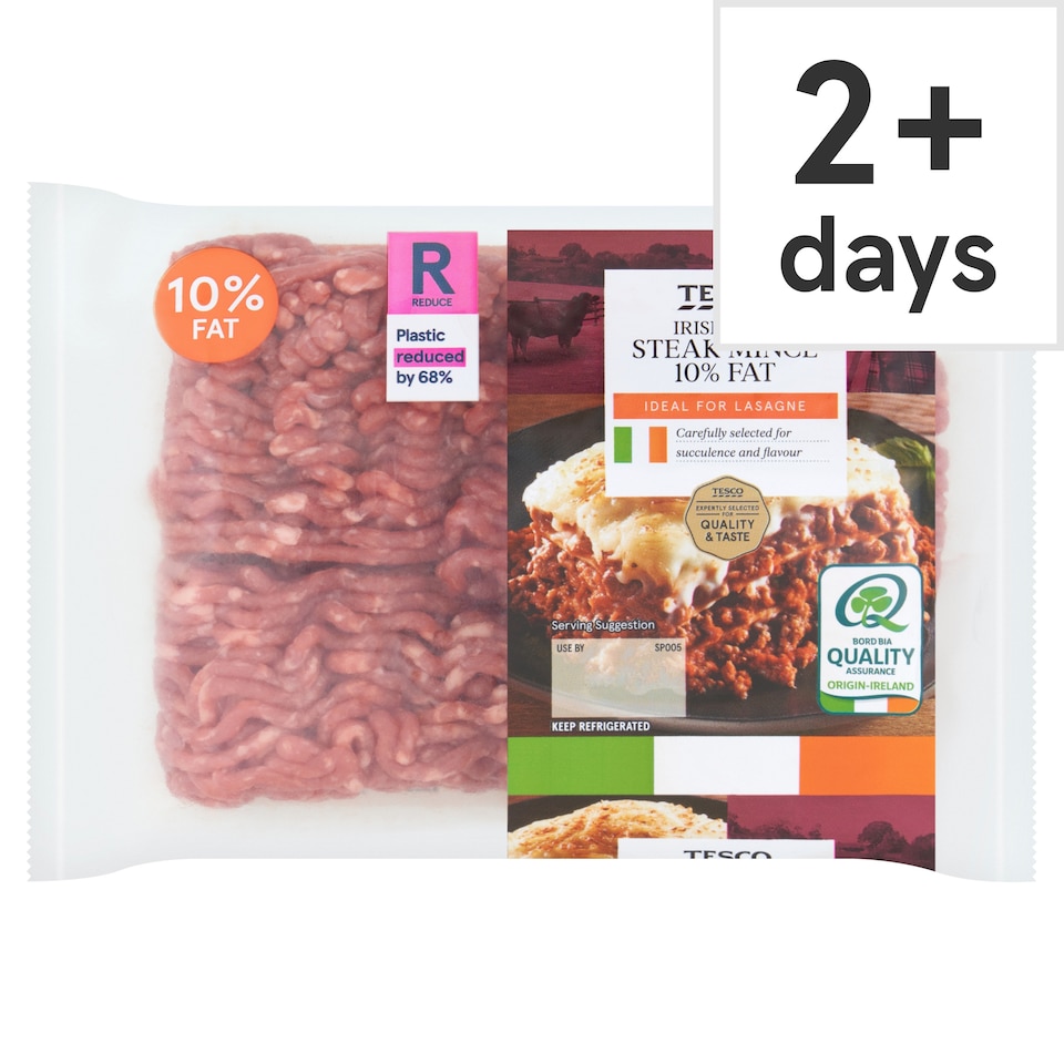 Tesco Irish Beef Steak Mince 10% Fat 420G