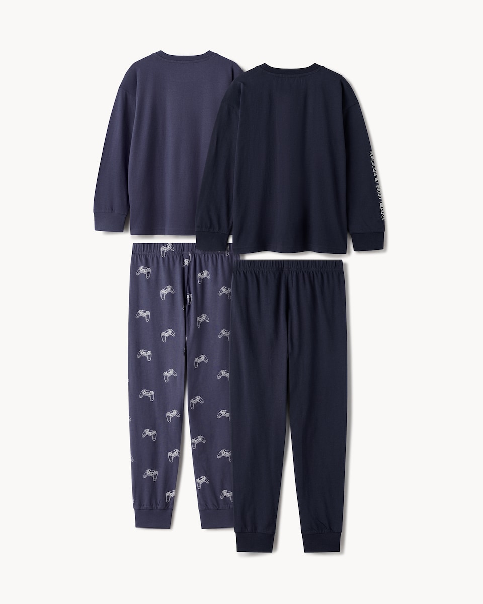image 1 of F&F Boys 2-Pack Pure Cotton Gaming Pyjama Sets in Multi