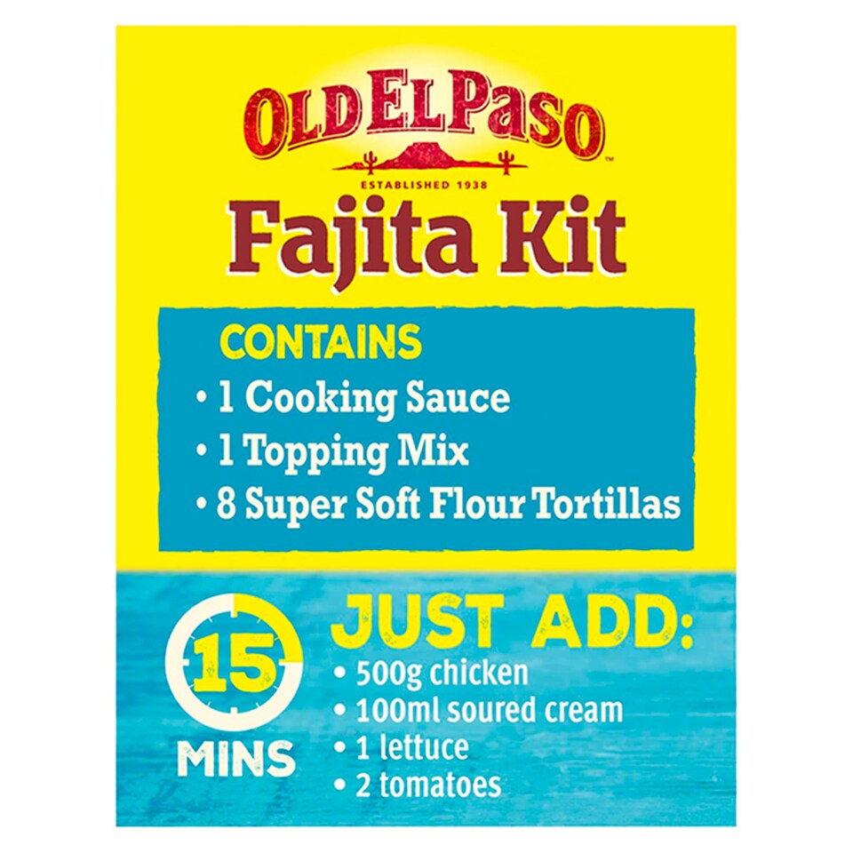 image 1 of Old El Paso Extra Mild Fajita Dinner Kit 476G