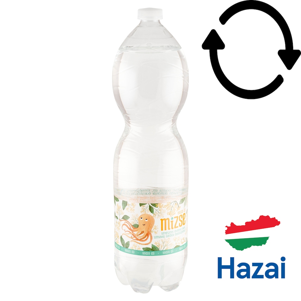 Mizse bodza ízű, természetes ásványvíz alapú, szénsavas üdítőital édesítőszerekkel 1,5 l