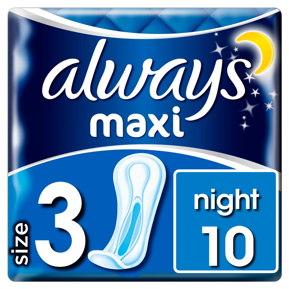 image 1 of Always Maxi Night S/Twls 10 Pack