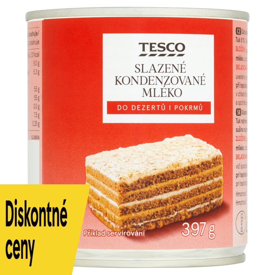 Tesco Sladené kondenzované mlieko 397 g