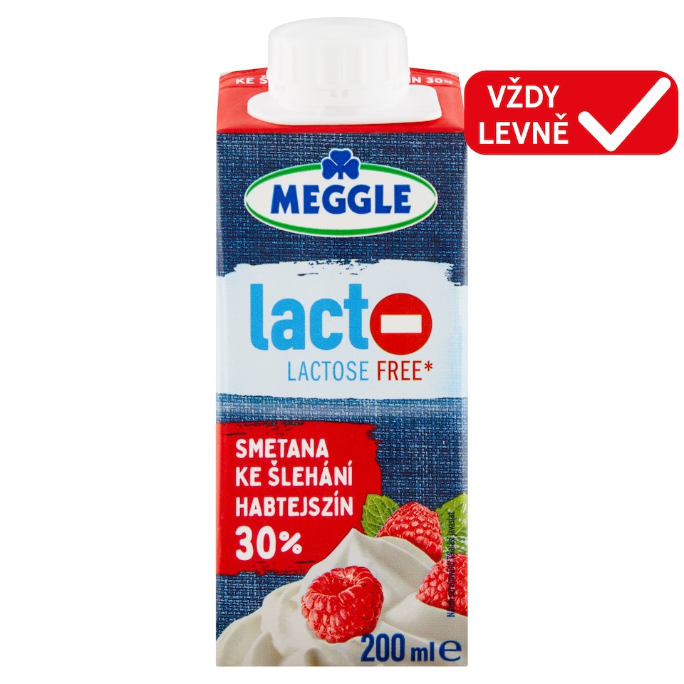 Obrázek 1 pro produkt Meggle Bezlaktózová smetana ke šlehání 30% 200ml