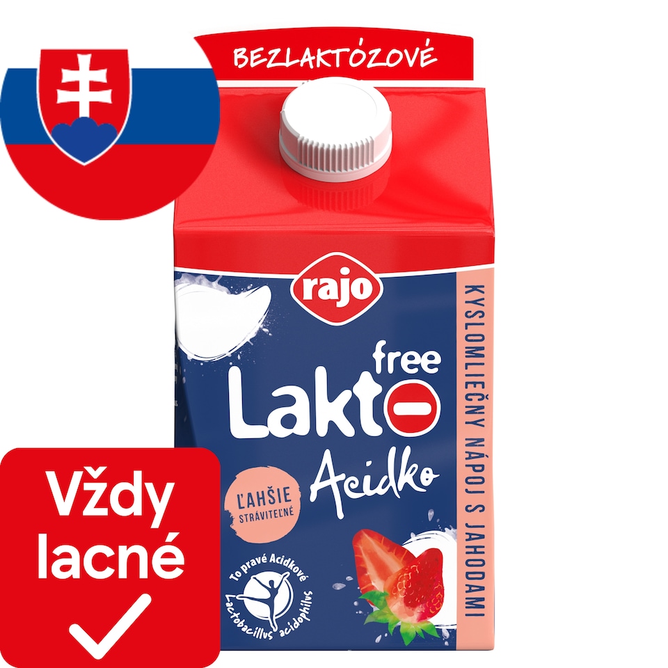 image 1 of Rajo Lakto Free Acidko Sour Milk Drink with Strawberries 450 g