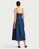 image 3 of F&F Pure Cotton Denim Tie Strap Midi Dress in Navy