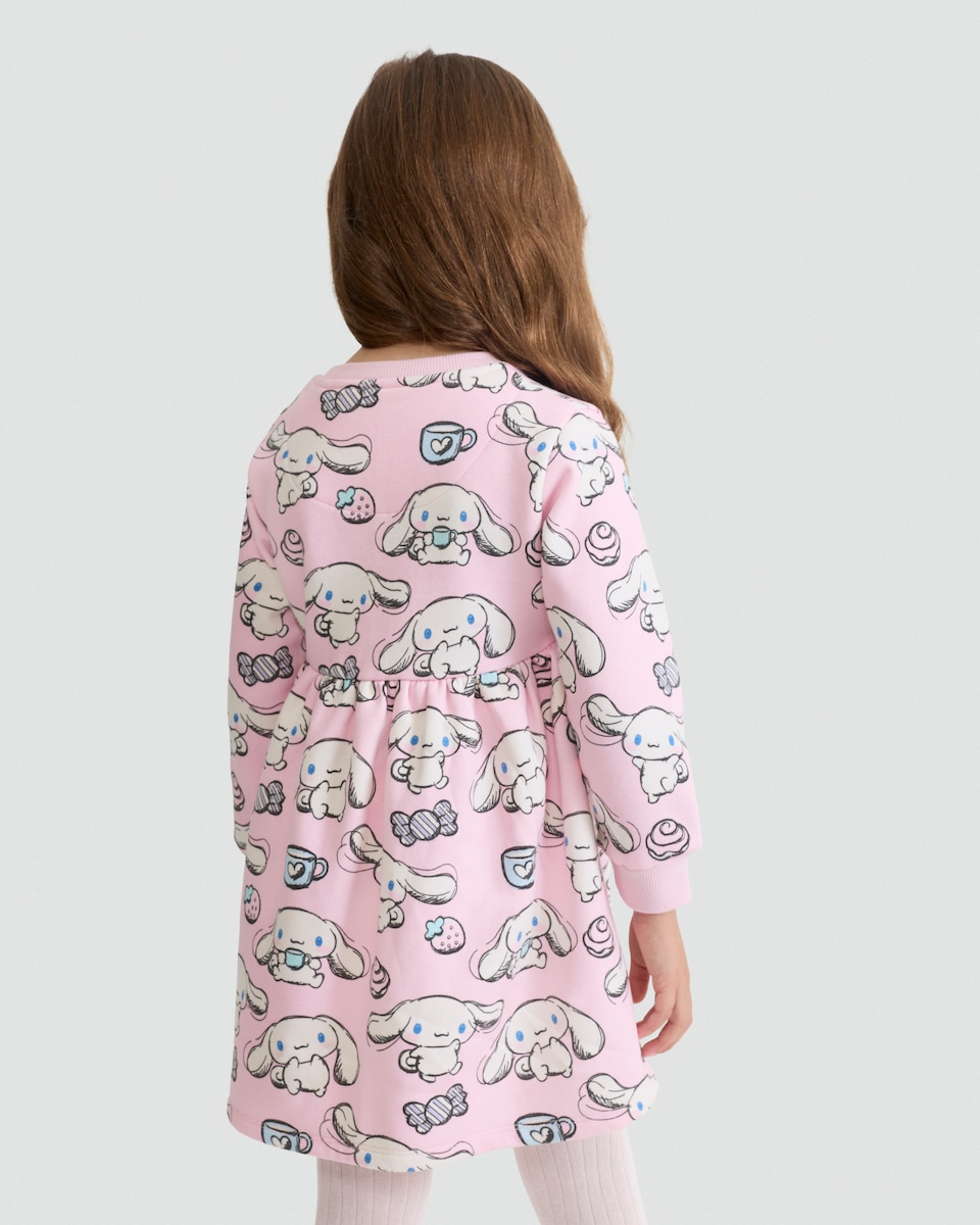 image 1 of Hello Kitty Cotton Rich Cinnamoroll Print Sweater Dress in Pink