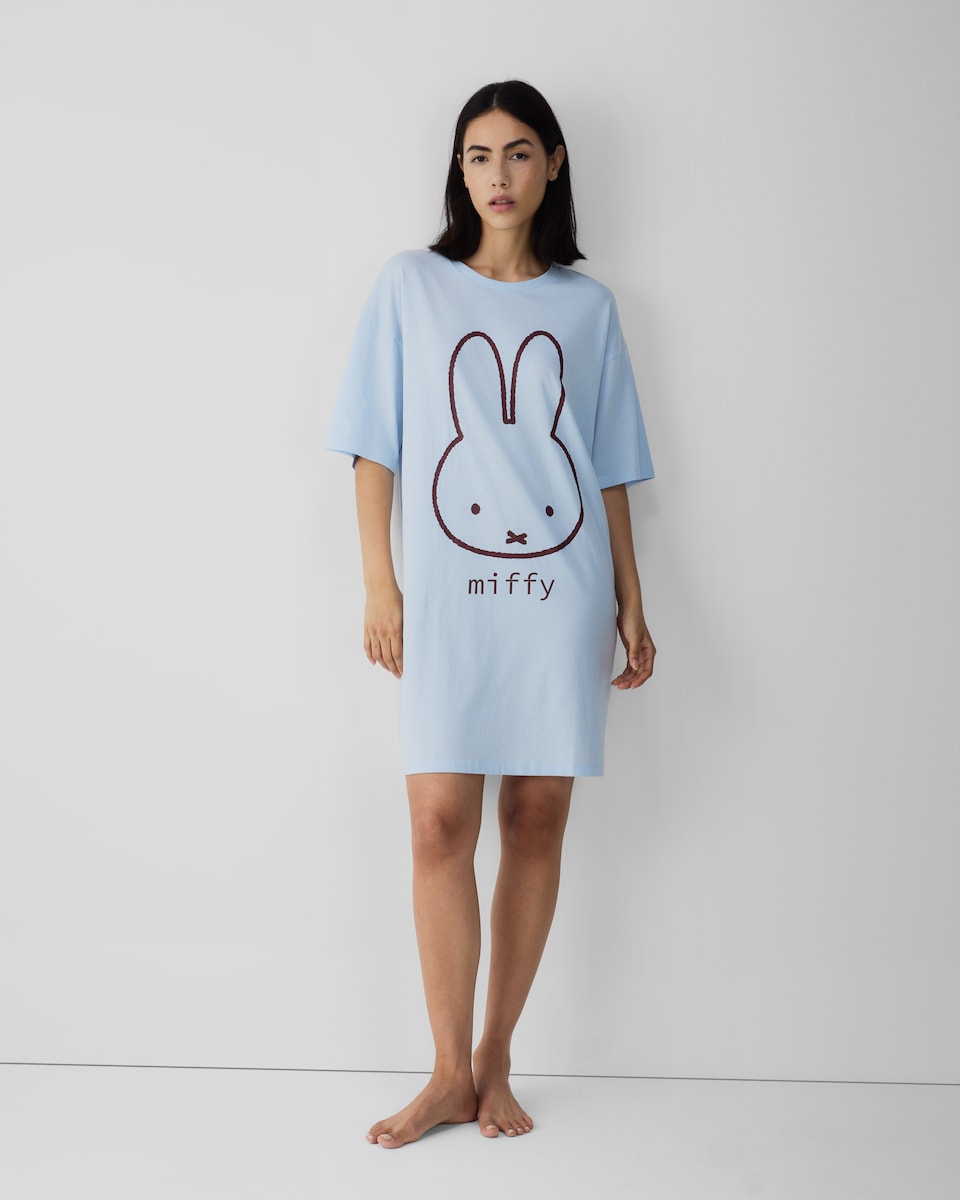 image 1 of Miffy Pure Cotton Printed Nightdress in Blue