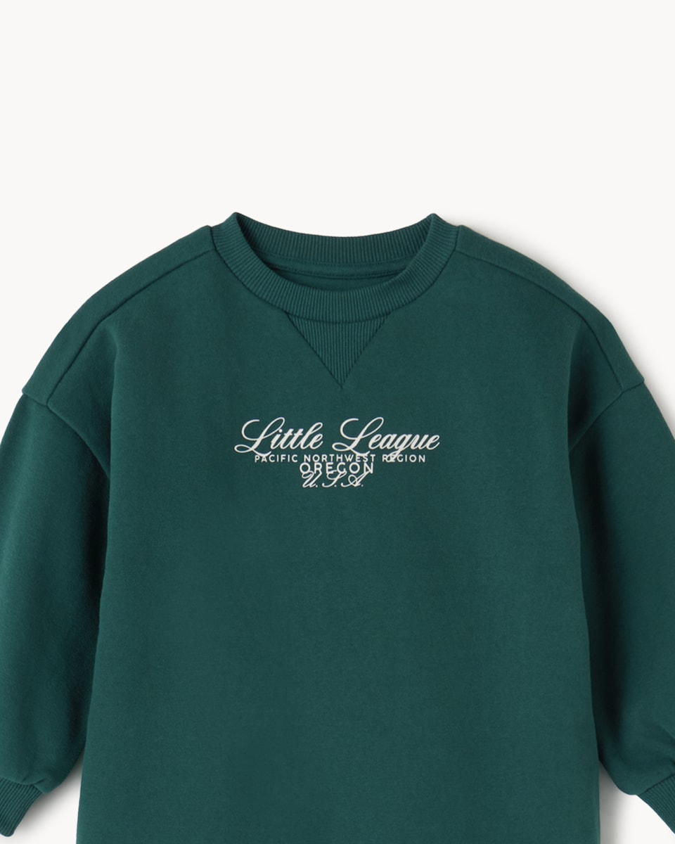 image 1 of F&F Boys 2-Pack Cotton Rich Slogan Sweatshirts in Green