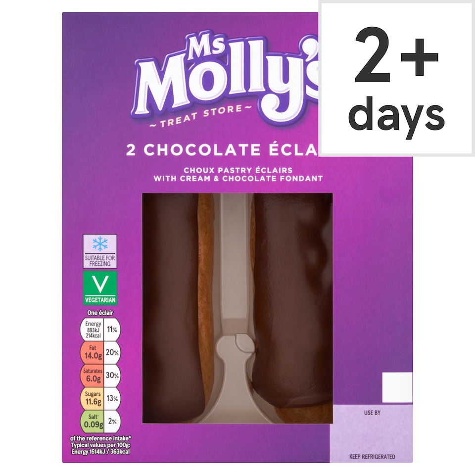 Ms Molly's Belgian Chocolate Eclairs 2 Pack