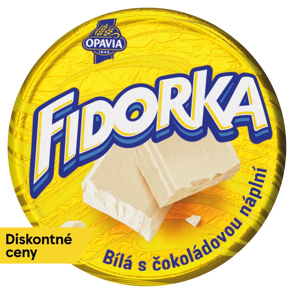 Opavia Fidorka White with Chocolate Filling, Wafer, Yellow 30 g
