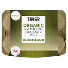 Tesco Mixed Sized Organic Eggs 6 Pack