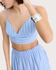 image 2 of F&F Pure Cotton Poplin Stripe Co-ord Bralette in Multi Blue