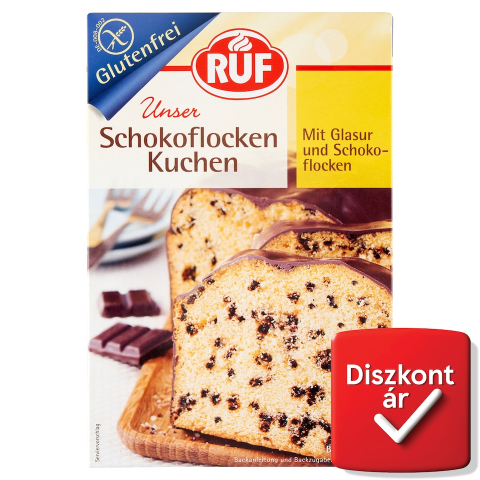 RUF gluténmentes süteménypor csokoládé darabokkal 455 g