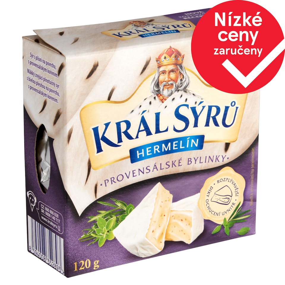 Král Sýrů Hermelín provensálské bylinky 120g