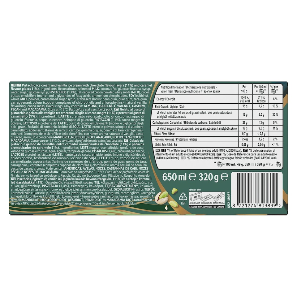 image 1 of Viennetta Pistachio Ice Cream 650ml