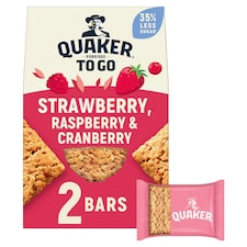 Quaker Porridge To Go Strawberry Raspberry & Cranberry Bars 2X55G