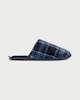 image 1 of F&F Fleece Check Mule Slippers in Multi Blue