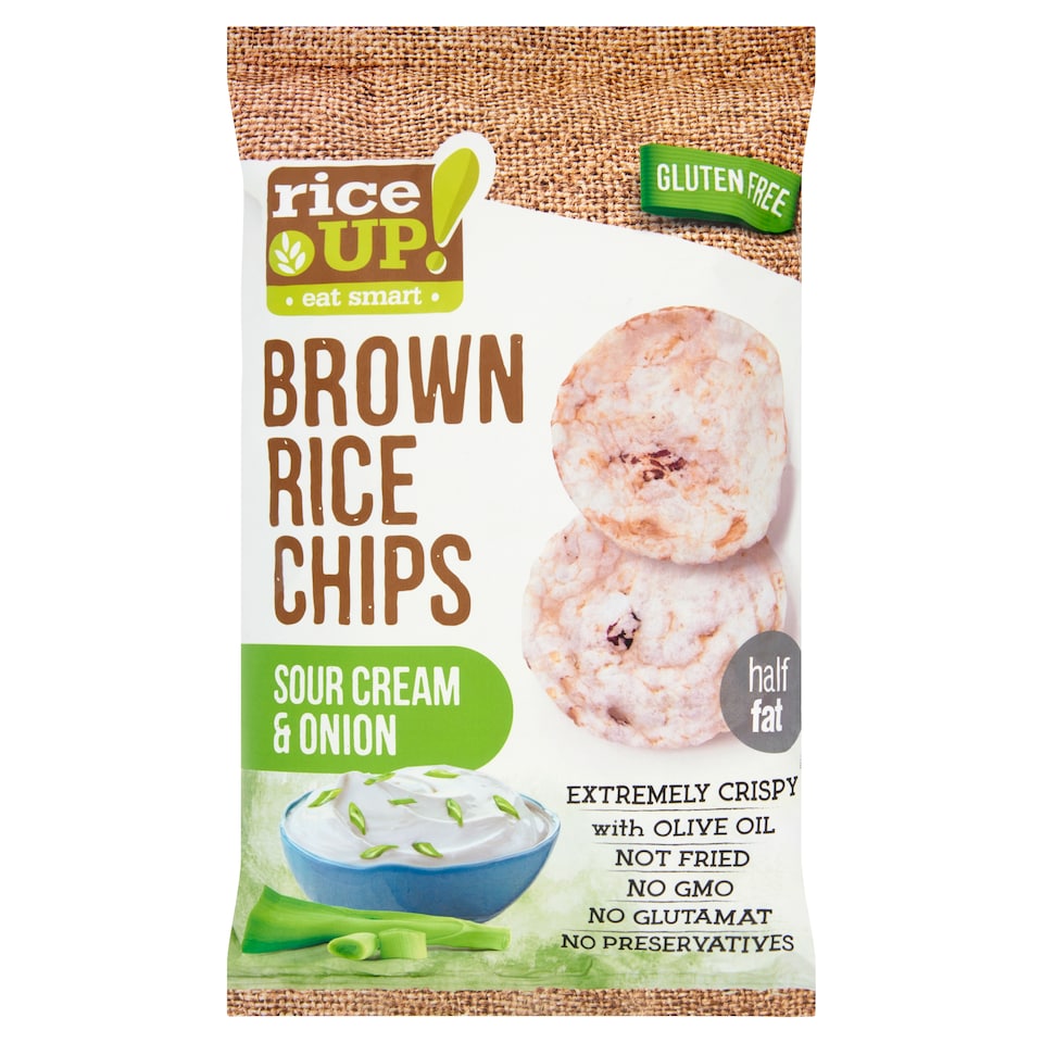 image 1 of RiceUp! Eat Smart Brown Whole Grain Rice Chips with Cream & Onion 60 g