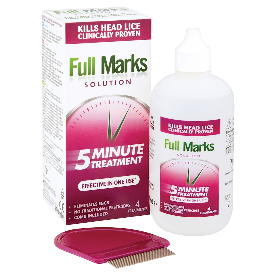 image 1 of Full Marks Head Lice Treatment Solution 200ml