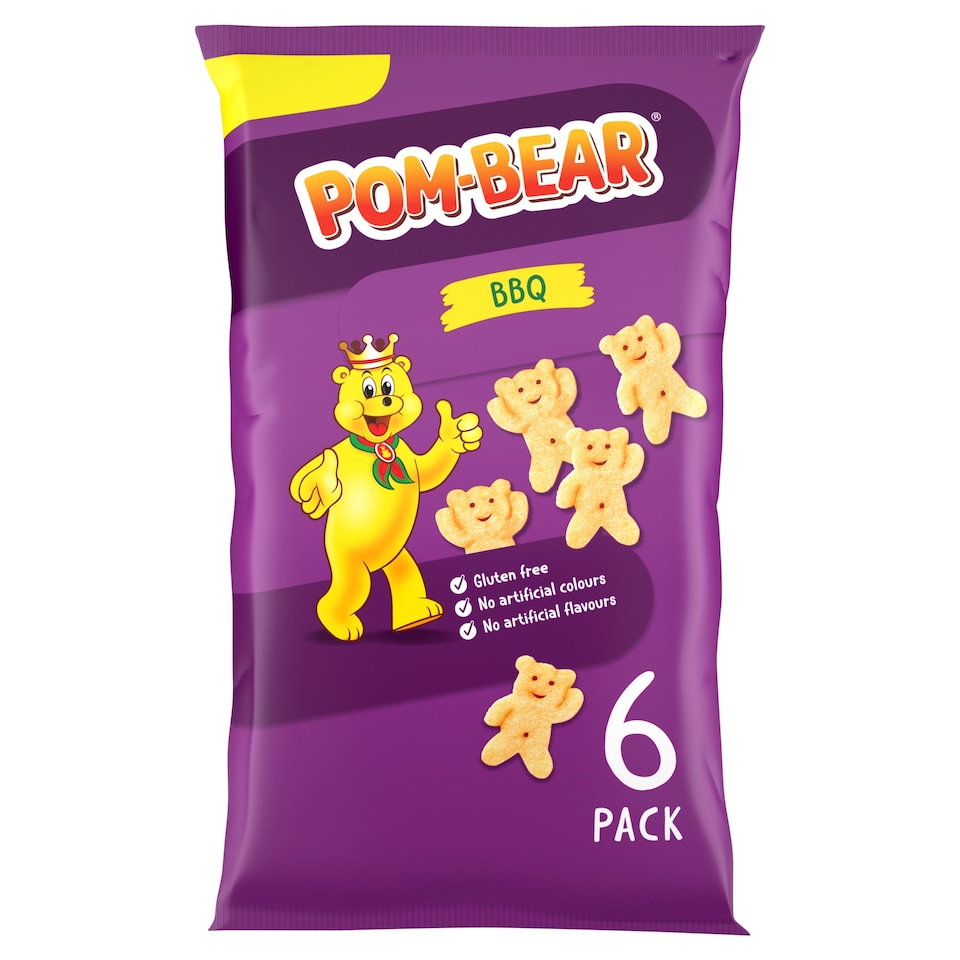 image 1 of Pom Bear BBQ Multipack Crisps 6 x 13g
