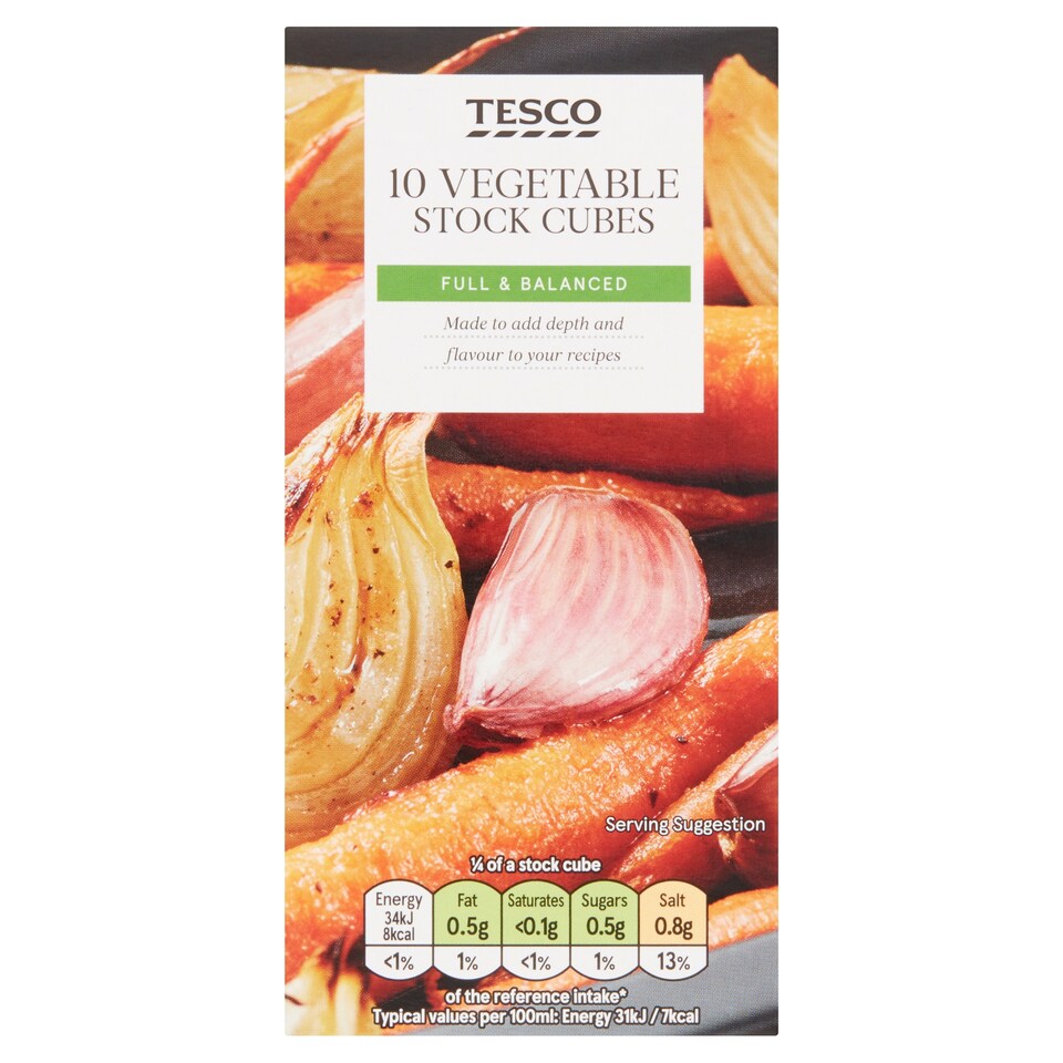 Tesco Vegetable Stock Cubes 10 Pack 100g