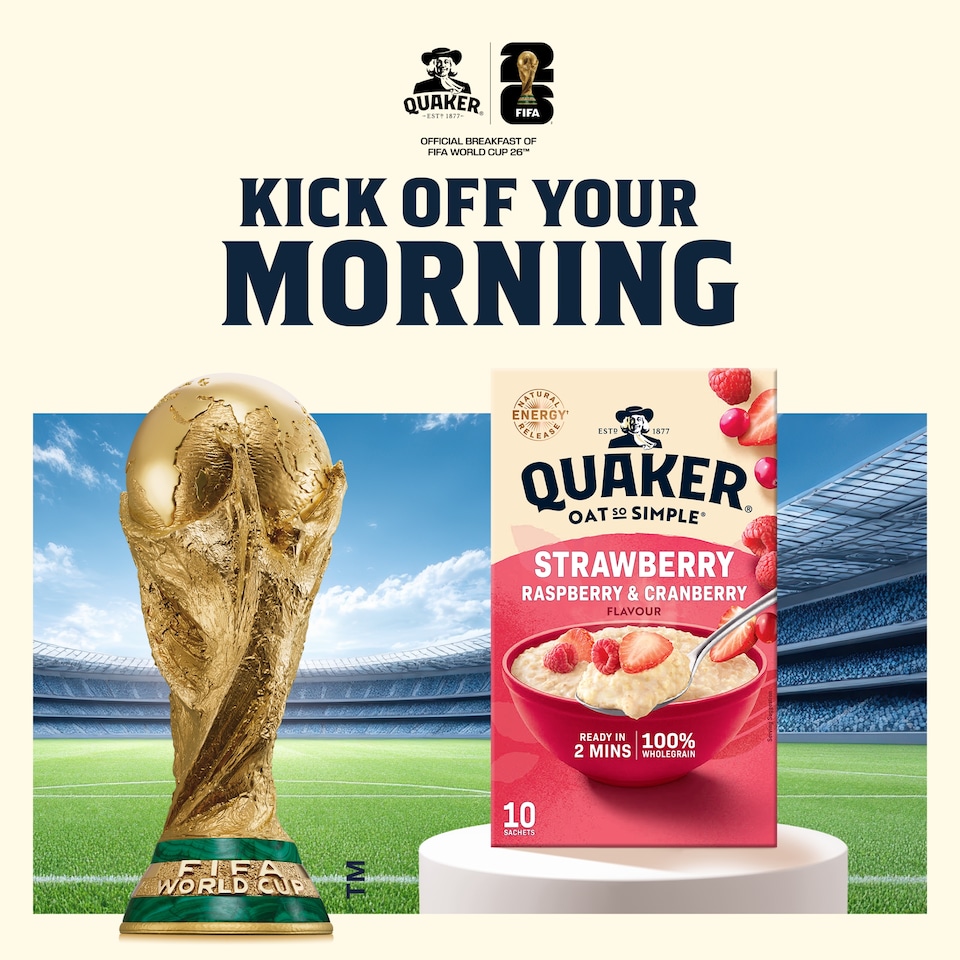 image 1 of Quaker Oat So Simple Strawberry, Raspberry & Cranberry Porridge Sachets 10x33.9g