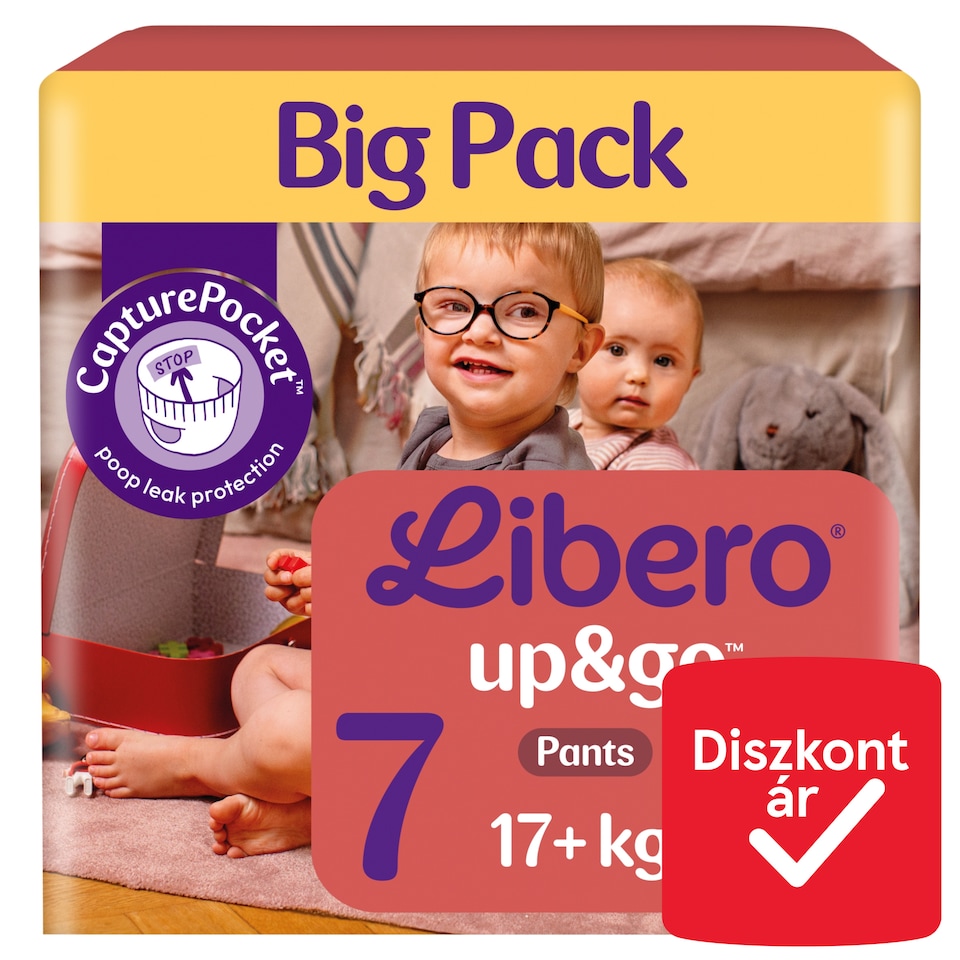 image 1 of Libero Up&Go Pant Diapers, Size: 7, 17+ kg, 32 pcs