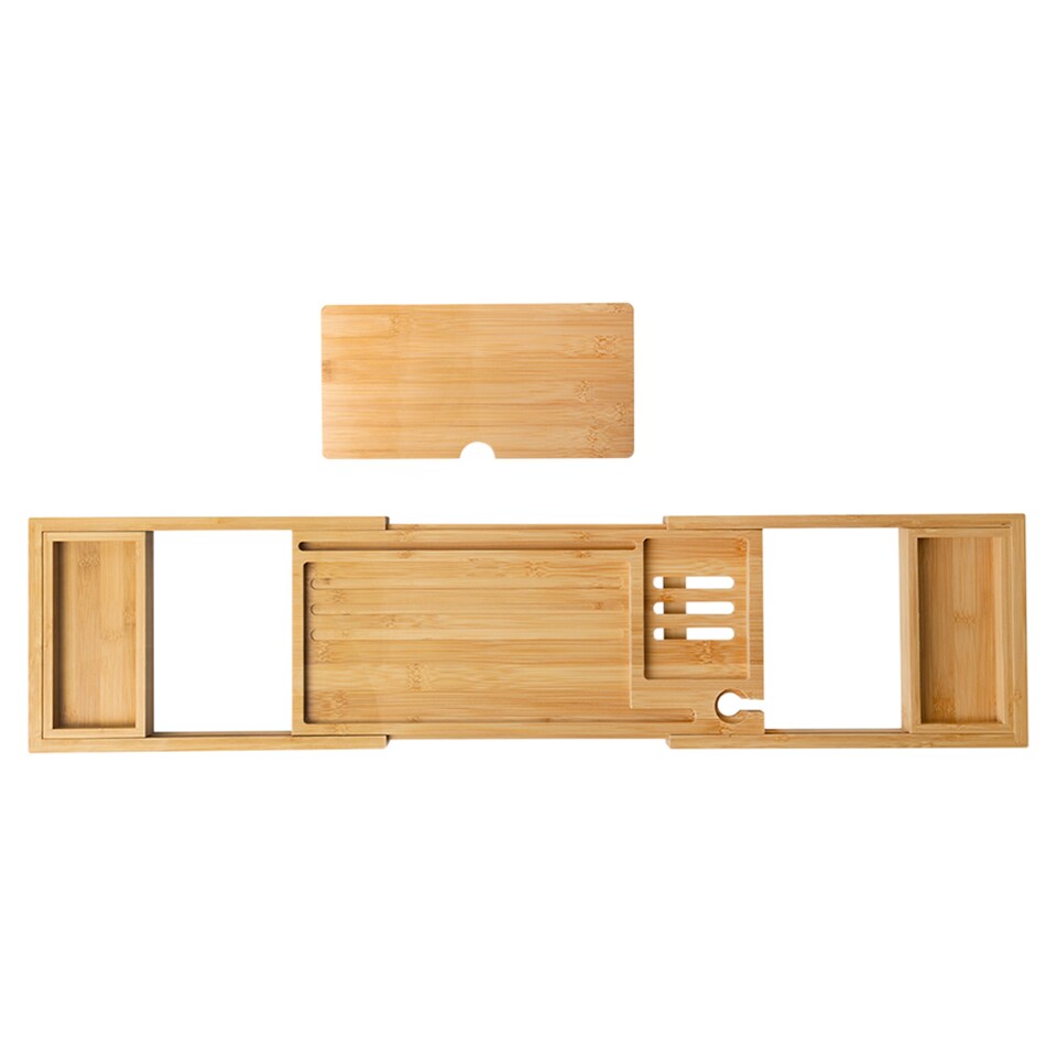 image 1 of F&F Home Extendable Bamboo Bath Bridge 84 x 20 x 3 cm